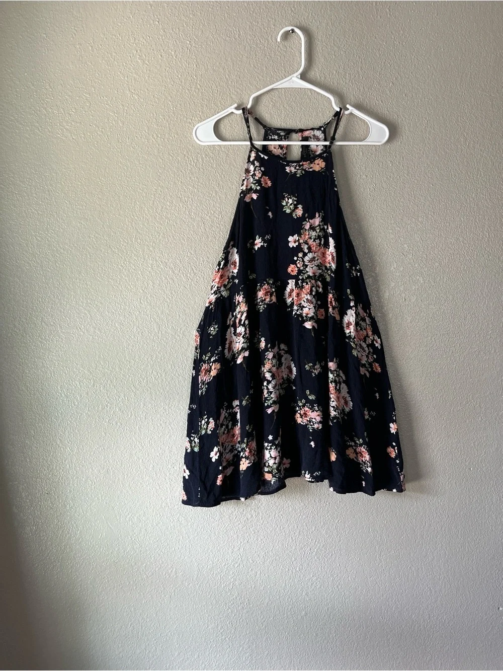 BE COOL Floral Black A-Line Skirt with Pink Accent